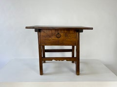 Vintage rustic primitive style side table with drawer