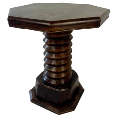 Brutalist Octagonal Side Table, Charles Dudouyt style. France c.1930s