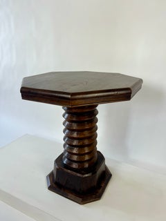 Brutalist Octagonal Side Table, Charles Dudouyt style. France c.1930s