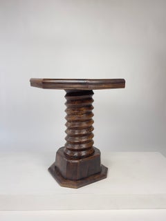 Brutalist Octagonal Side Table, Charles Dudouyt style. France c.1930s