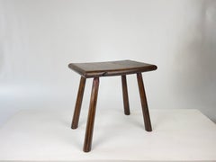 Tabouret / table d'appoint antique de style primitif, en chêne anglais, du XIXe siècle