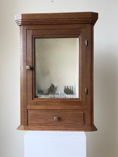 French antique early 20th century / Art Deco wall cabinet with mirror