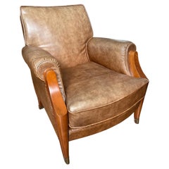 Sedia Club Art Déco francese singola di Baptistin Spade. 1930s.