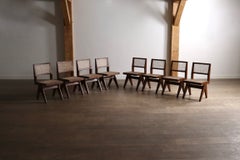 Set Of 8 Pierre Jeanneret PJ-SI-25-A Armless Chairs, Chandigarh, 1958