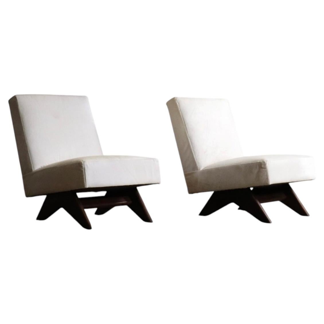 Pair Of Pierre Jeanneret ‘Fireside’ Chairs, Model No. PJ-SI-36-A For Sale