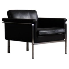 Horst Brüning Model 6912 Lounge Chair In Black Leather For Kill International, G