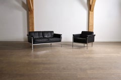 Horst Brüning Model 6912 Two Seater Sofa In Black Leather For Kill International