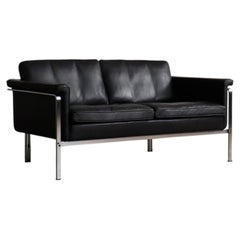 Horst Brüning Model 6912 Two Seater Sofa In Black Leather For Kill International