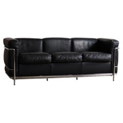 Cassina LC2 Dreisitziges Sofa von Charlotte Perriand, Le Corbusier, 1960er Jahre