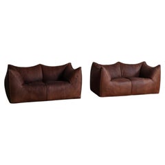 Le Bambole Sofa In Buffalo Leather By Mario Bellini For B&B Italia, 1970s