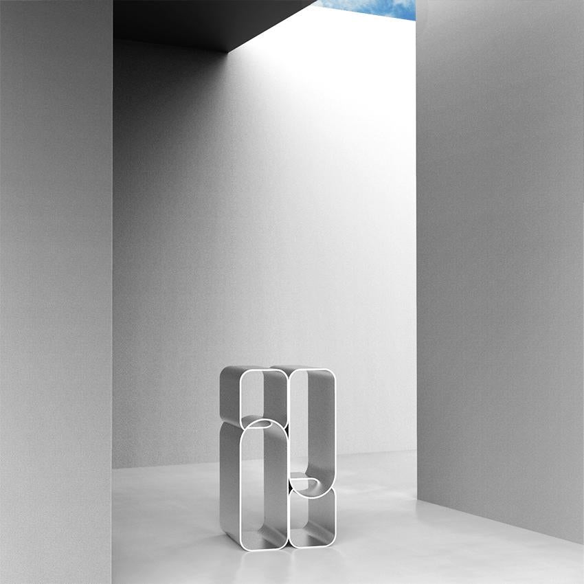 Stainless Steel Joint Coffee Table from Cadenza, Polished Aluminum, Made to order For Sale