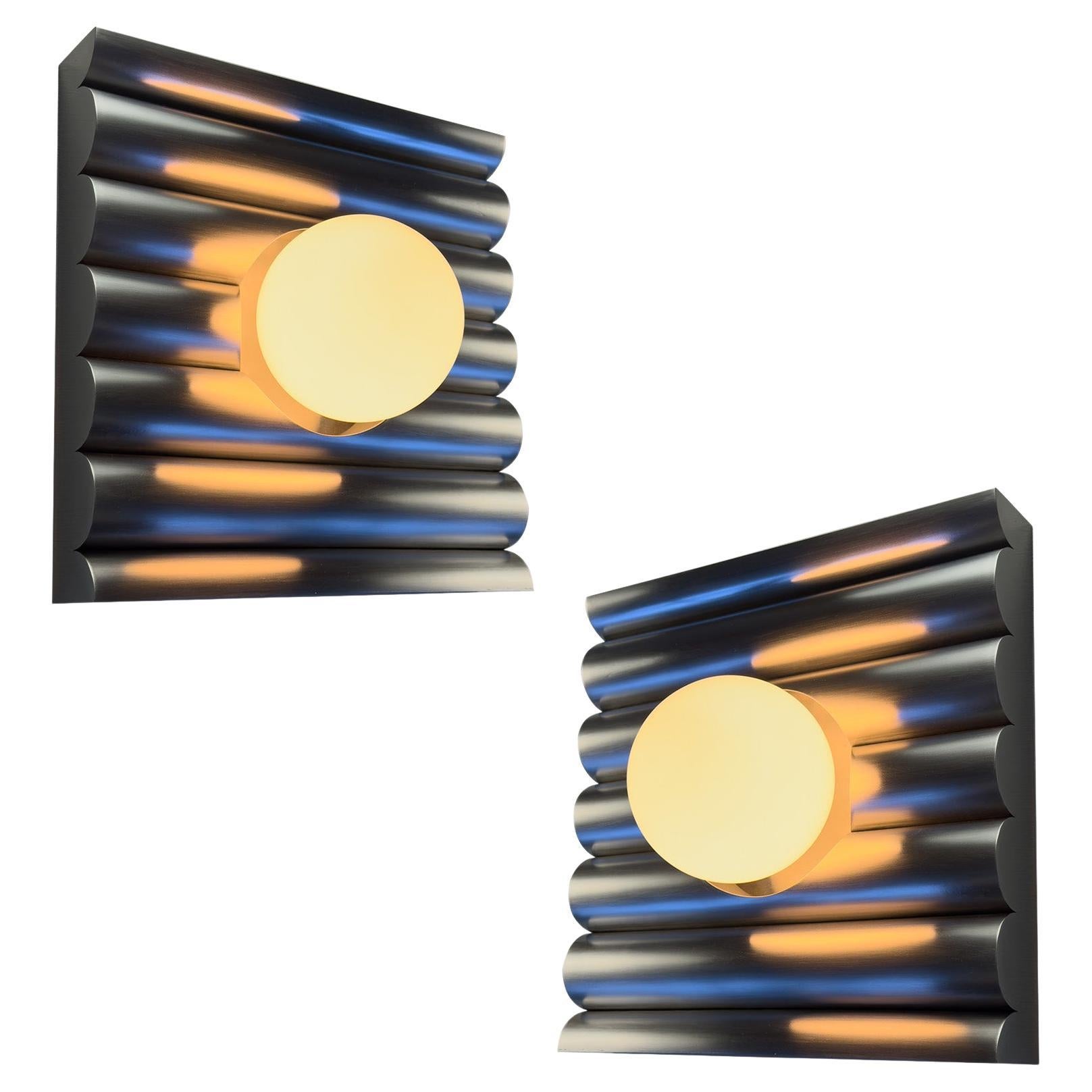 Pair of Wavy Wall Sconces, from Cadenza, CUSTOM Finish