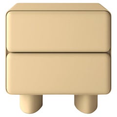 Tombul 2-Drawer Nightstand with Push-to-Open Mechanism, Butter Beige