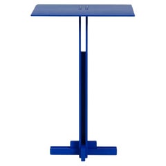 Apex Side Table, Handmade Metal, Modern Look in Ultramarine Blue