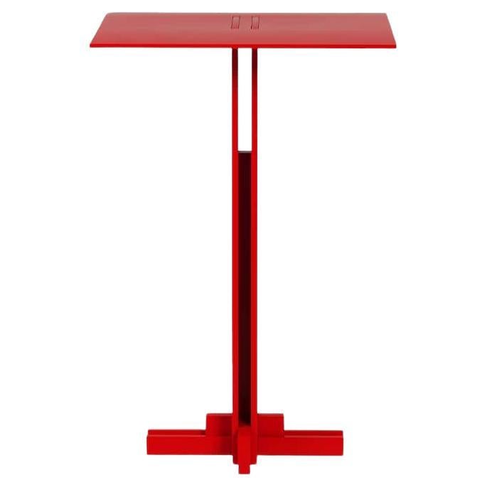 Apex Side Table, Handmade Metal, Modern Look in Red 