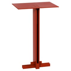 Apex Beistelltisch, handgefertigtes Metall, moderner Look in Rot