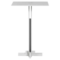 Apex Side Table, Handmade Metal, Modern Look in White