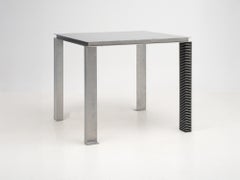 Strut Aluminum Table with Distinctive Handcrafted Foot Design Detail