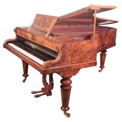 Broadwood Cottage Grand Piano Restored Stunning Burr Walnut
