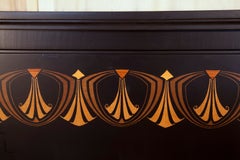 Seiler Upright Piano Jugendstil Stylised Geometric Inlay Indented Block Motifs