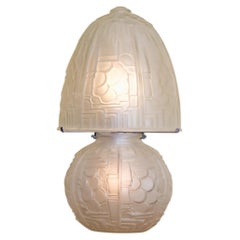 Lampe de table Art déco française en verre, années 1930