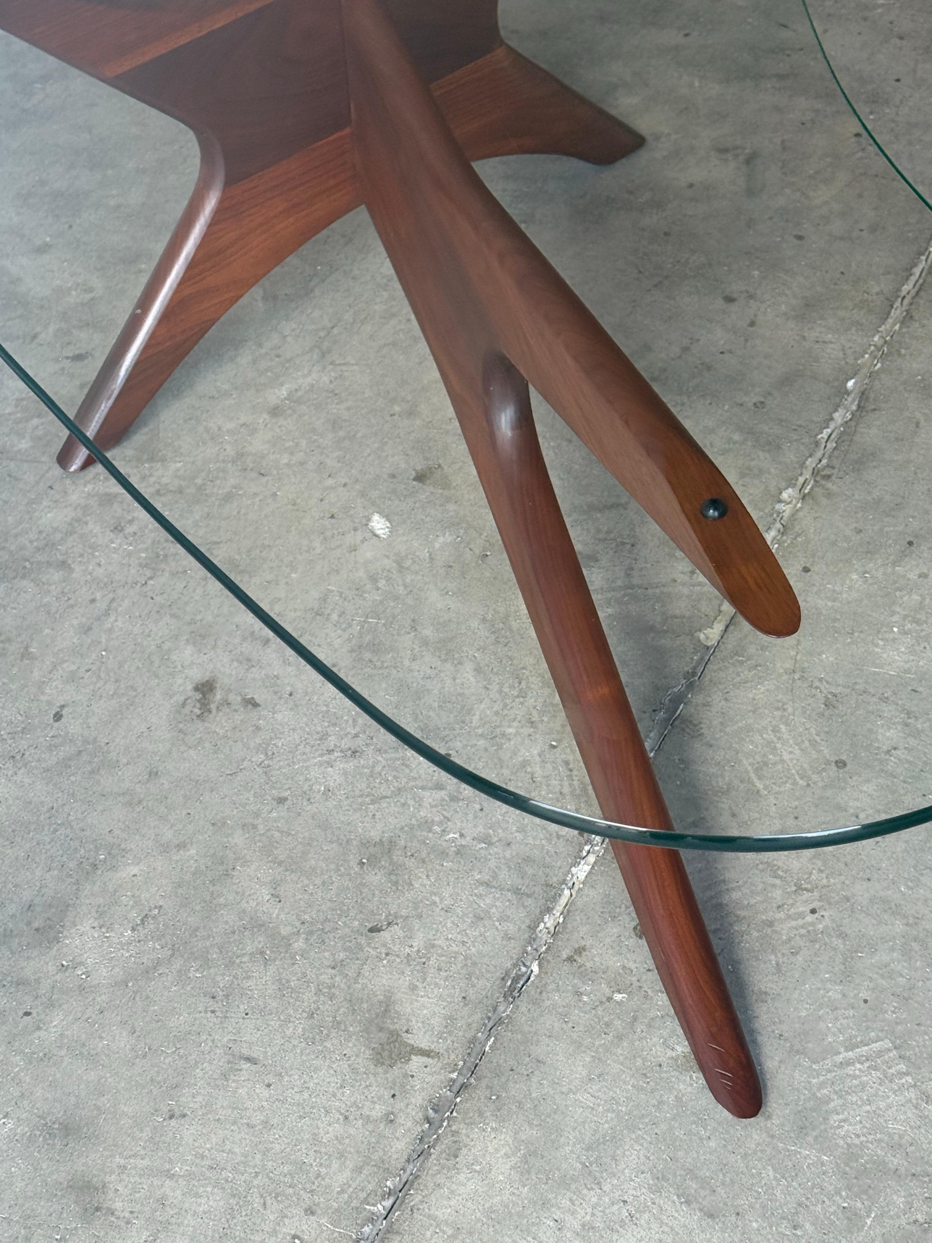 Glass Mid-Century Modern Kidney Coffee Table by Adrian Pearsall For Sale