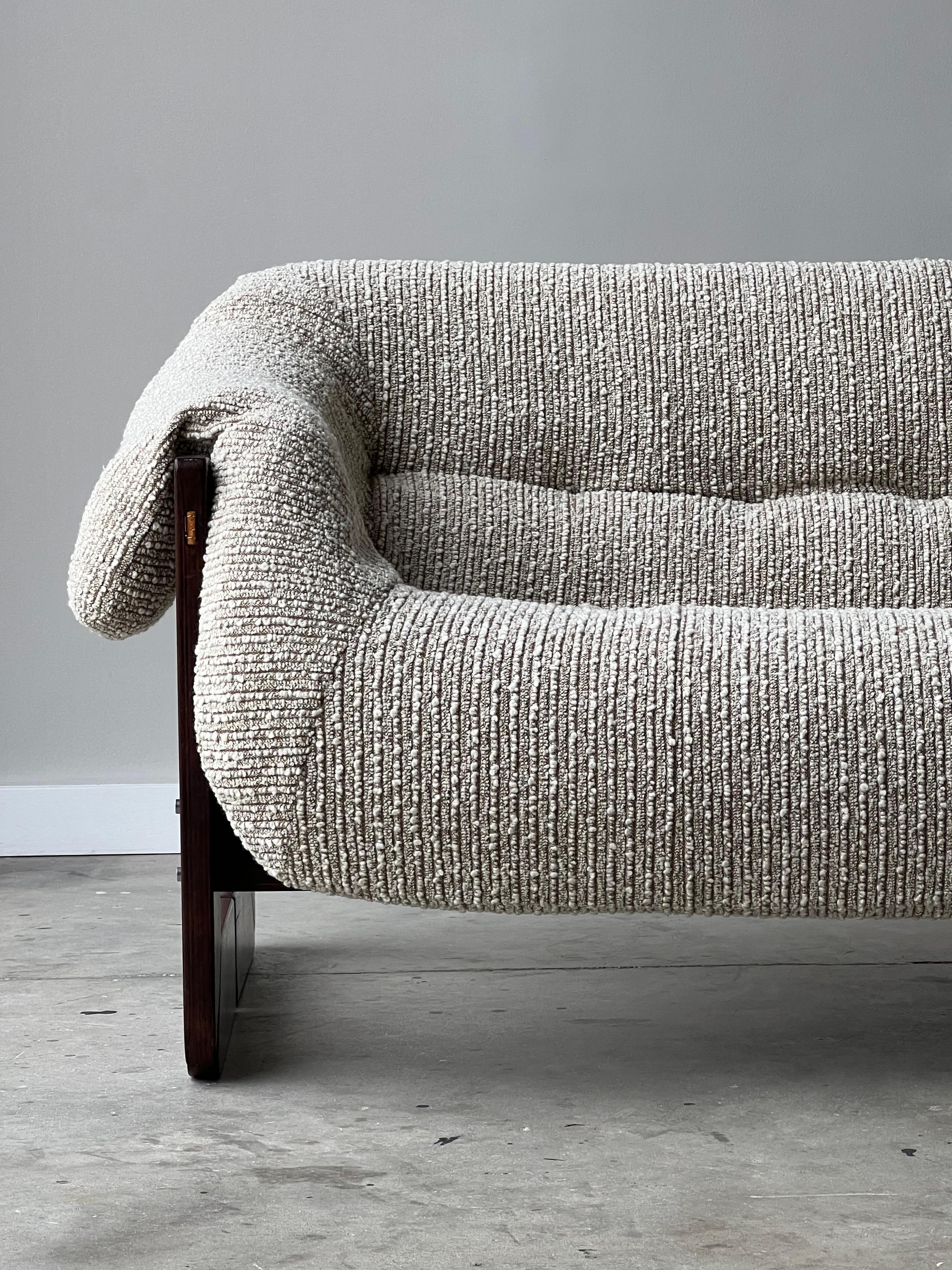 Percival Lafer ‘MP-97’ Rosewood and Bouclé Sofa 1