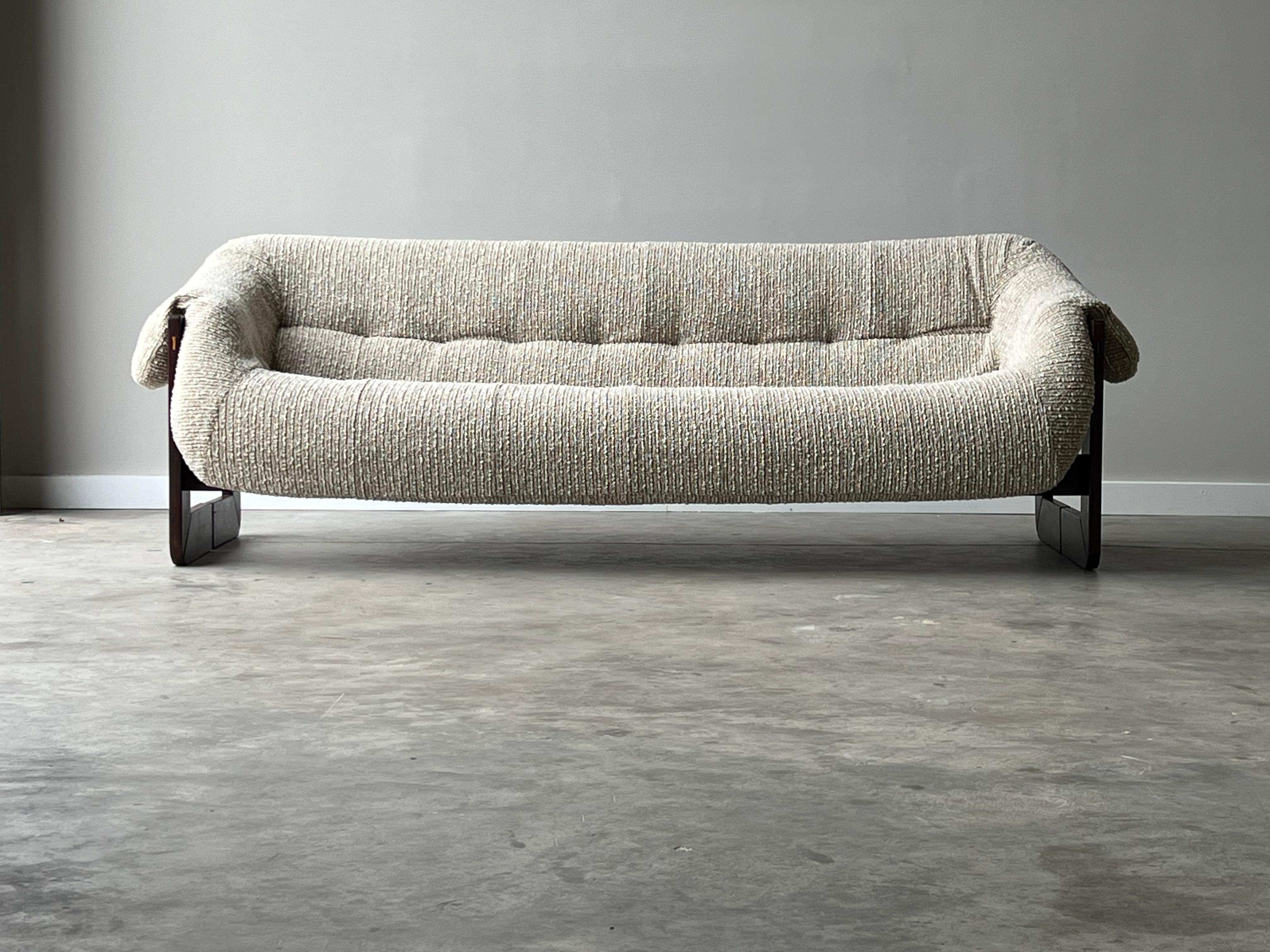 Late 20th Century Percival Lafer ‘MP-97’ Rosewood and Bouclé Sofa