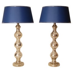 Lampade vintage in stile country francese, lampade da tavolo in vetro, effetto vetro al mercurio, moderne, in coppia