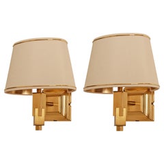 Appliques murales « gratte-ciel » de style « Mid-Century Modern » ; lampes Art déco vintage françaises