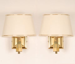 Appliques murales « gratte-ciel » de style « Mid-Century Modern » ; lampes Art déco vintage françaises