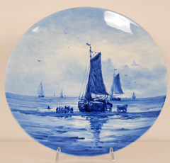 Royal Delft Plate Seascape Blue and White Large Mesdag Wall Plaque Handpainted