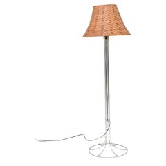 Vintage Floor lamp with a rattan lampshade