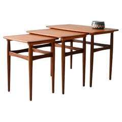 Set 3 tavolini scandinavi anni ’60 in teak