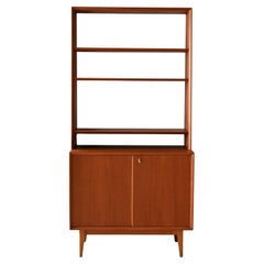 Libreria scandinava anni 60 in teak con vano contenitore