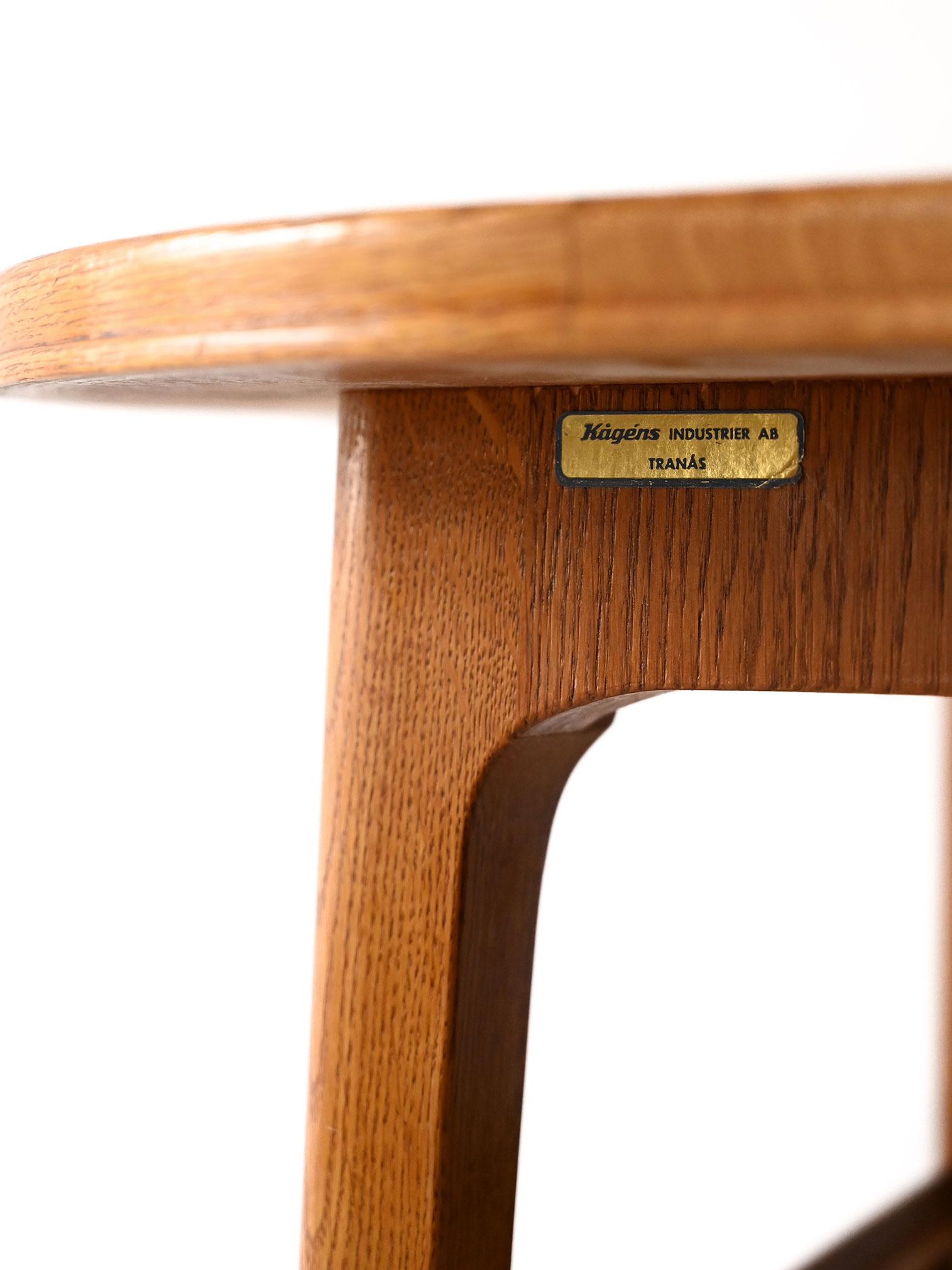 Swedish Tavolino da salotto scandinavo anni 60 in rovere en vente