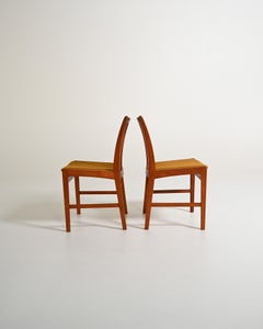Scandinavian Teak Chairs with Upholstered Seat