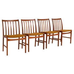 Scandinavian Teak Chairs with Upholstered Seat