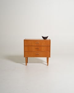 Scandinavian nightstand with three drawers, 1950s/1960s
