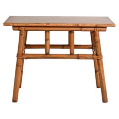 1960s Bamboo and Wood Coffee Table