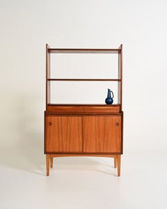 Bibliothèque avec bureau coulissant de Bräntorps, années 60