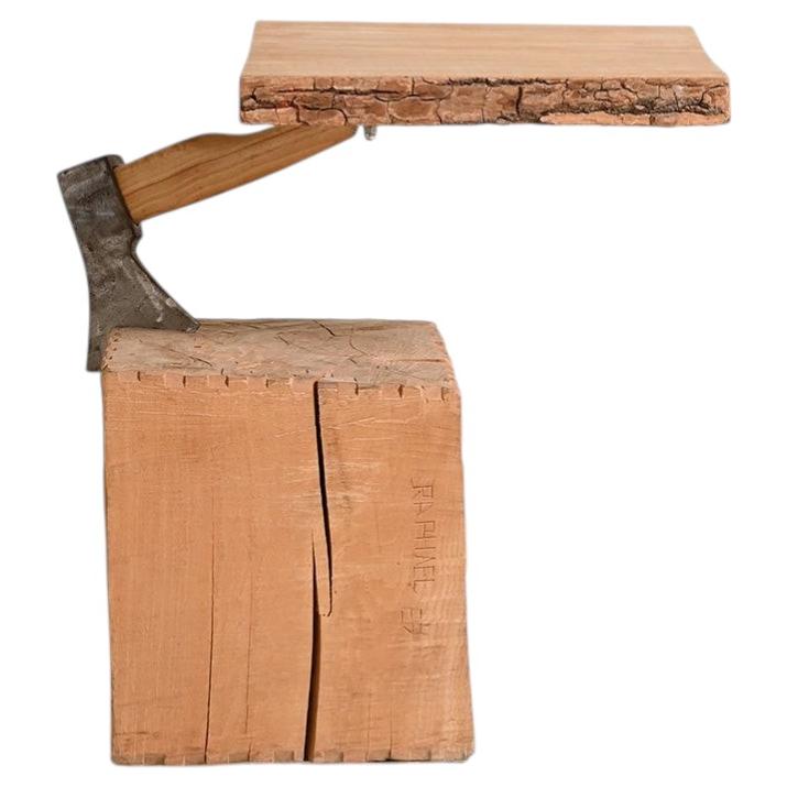 "Chopping Block with Axe" Side Table by Raphael Springmann For Sale