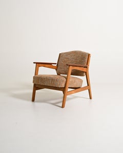 Fauteuil scandinave en hêtre et teck, années 60