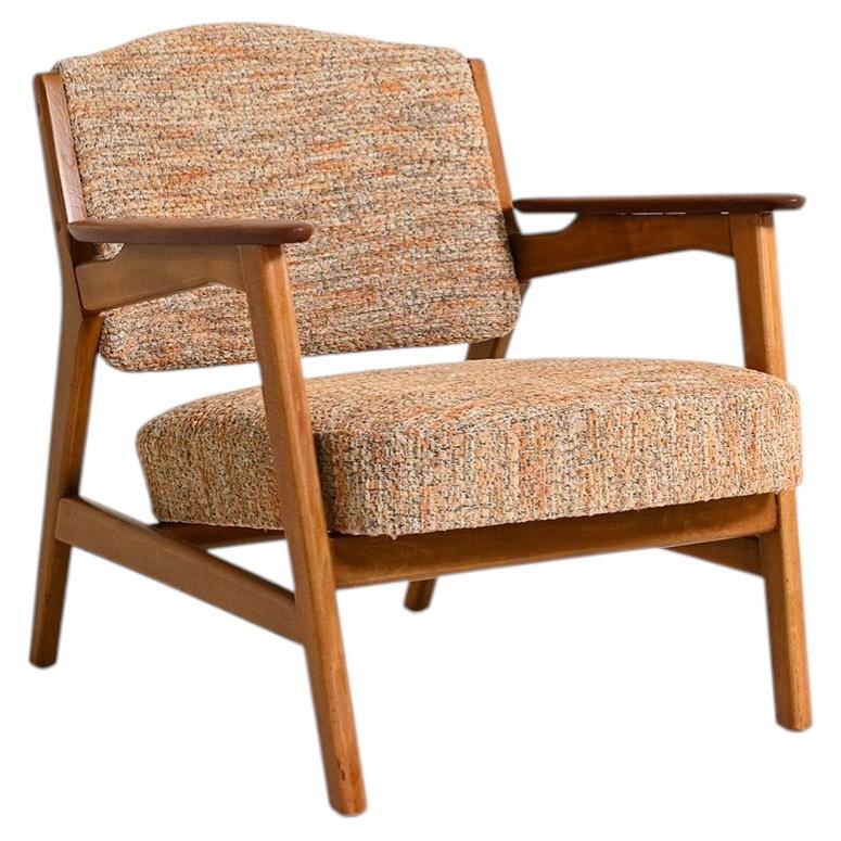 Scandinavian armchair made of beech and teak, 1960s For Sale