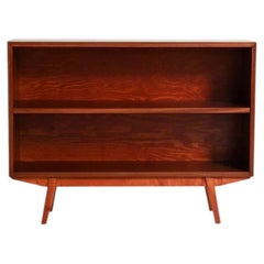 Scandinavian bookcase with open mahogany shelves, 1960s