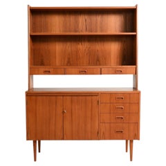 Teak bookcase with writing desk, Scandinavian-made, 1960s