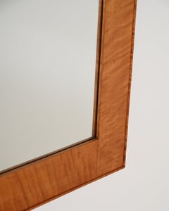 Scandinavian mirror made of figured birch, 1950s