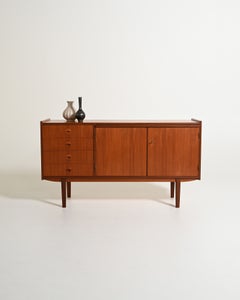Scandinavian teak sideboard with pull-out top, 1960s