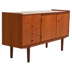 Scandinavian teak sideboard with pull-out top, 1960s