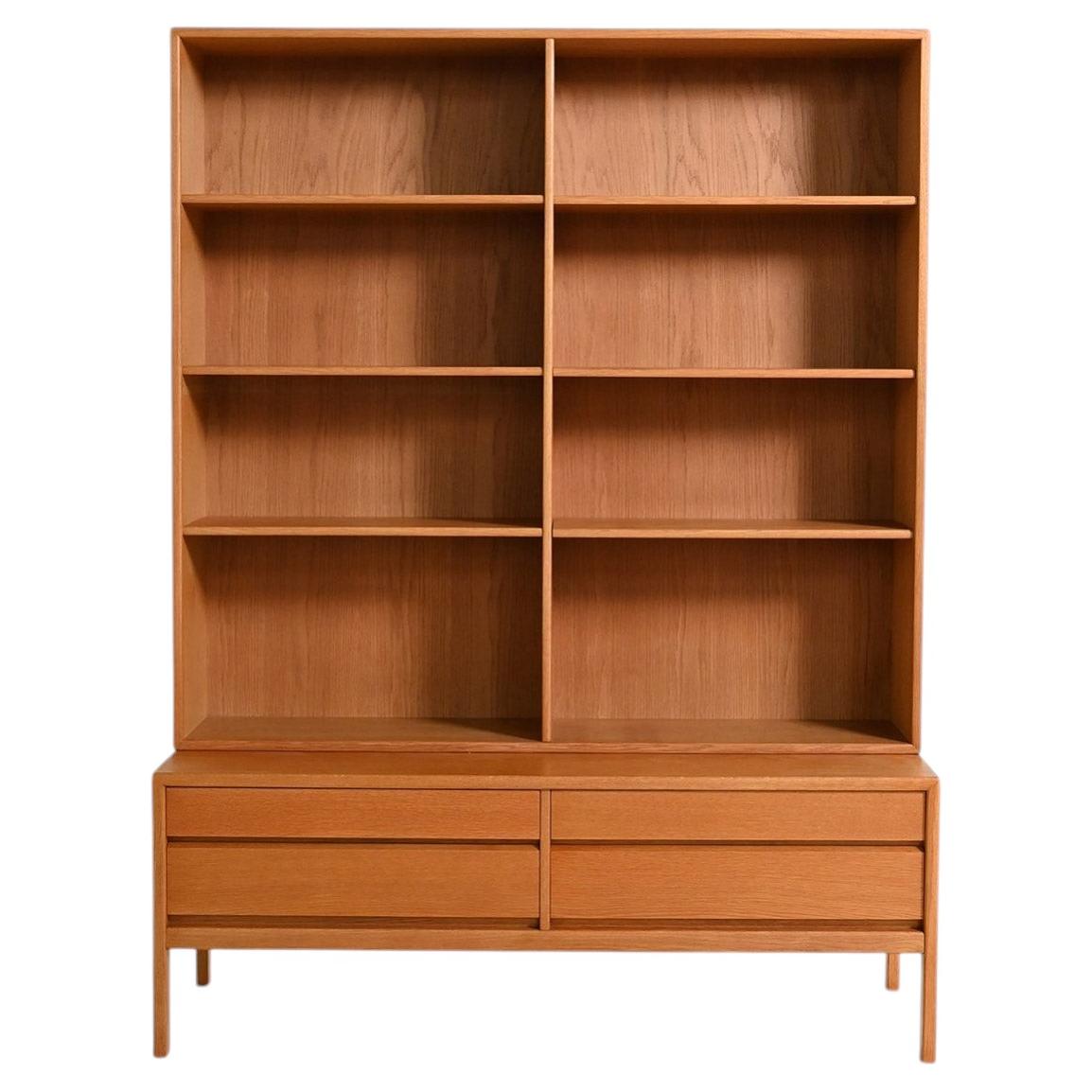 Scandinavian oak bookcase, 1960s For Sale